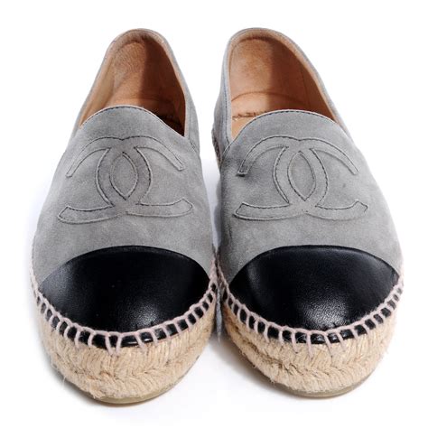 chanel espadrilles grey|authentic chanel espadrilles.